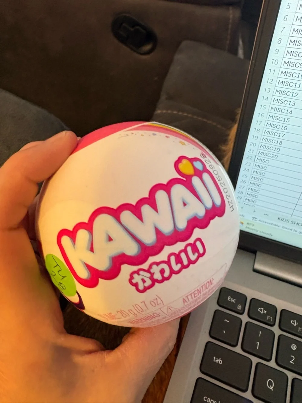 Surprise Ball Plush Toy - White and Pink